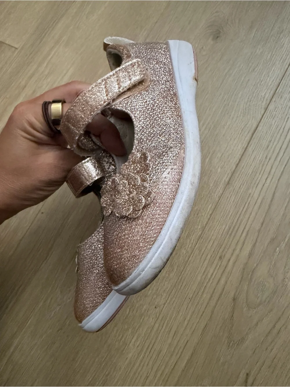 Stride rite Holly adapt Girls' Sparkle Mary Jane Shoes in Rose Gold size 10.5xw